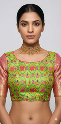 Light green Patola silk blouse
