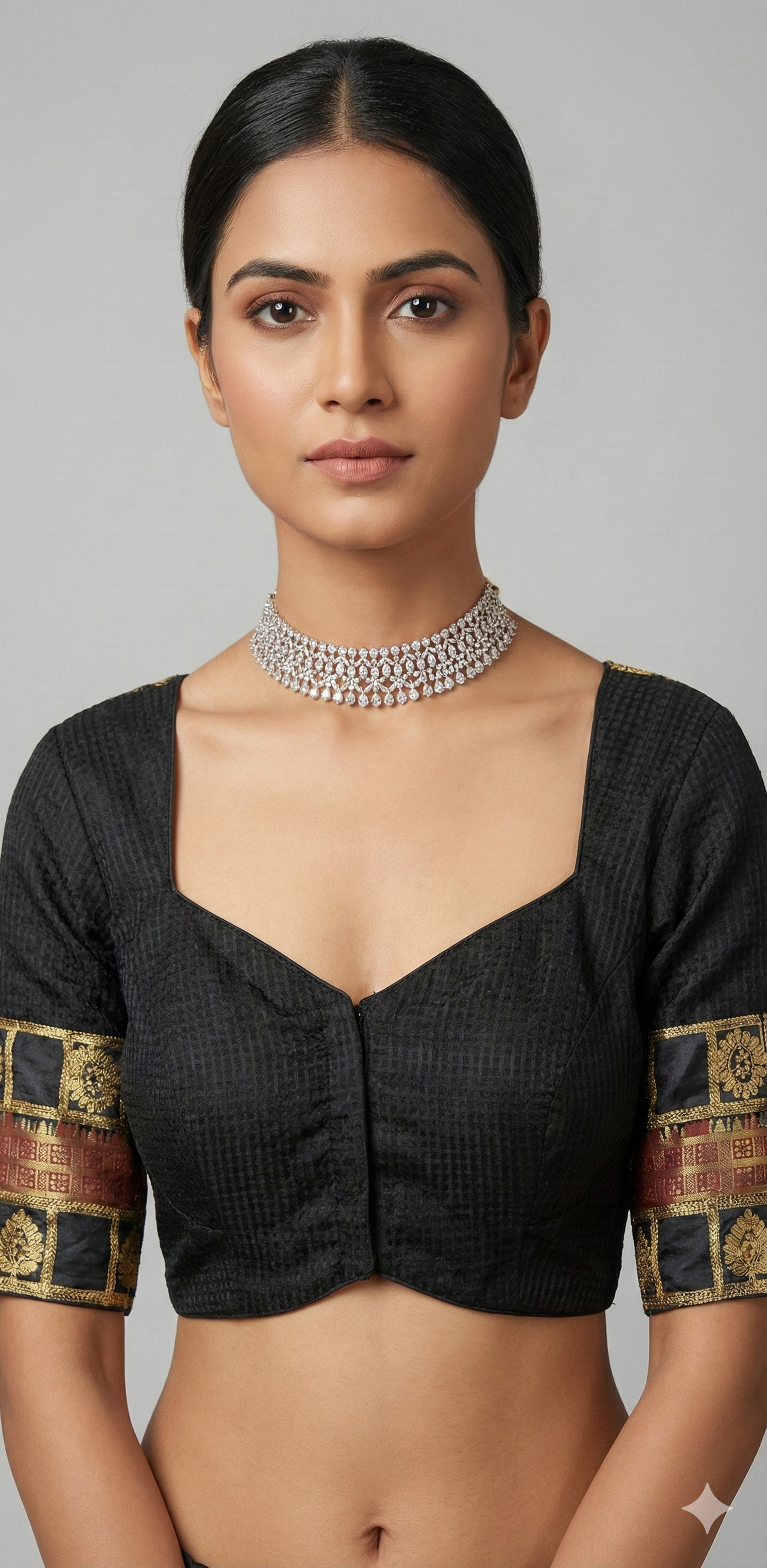 Black brocade blouse