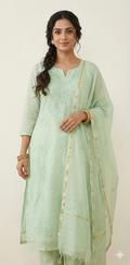 Designer Chikankari kurti with bottom and dupatta
