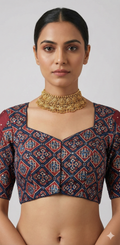 Modal silk blouse with hand embroidery