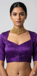 Purple plain tissue blouse