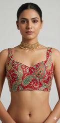 Red tissue silk blouse