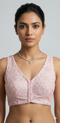 Light pink chikankari designer blouse