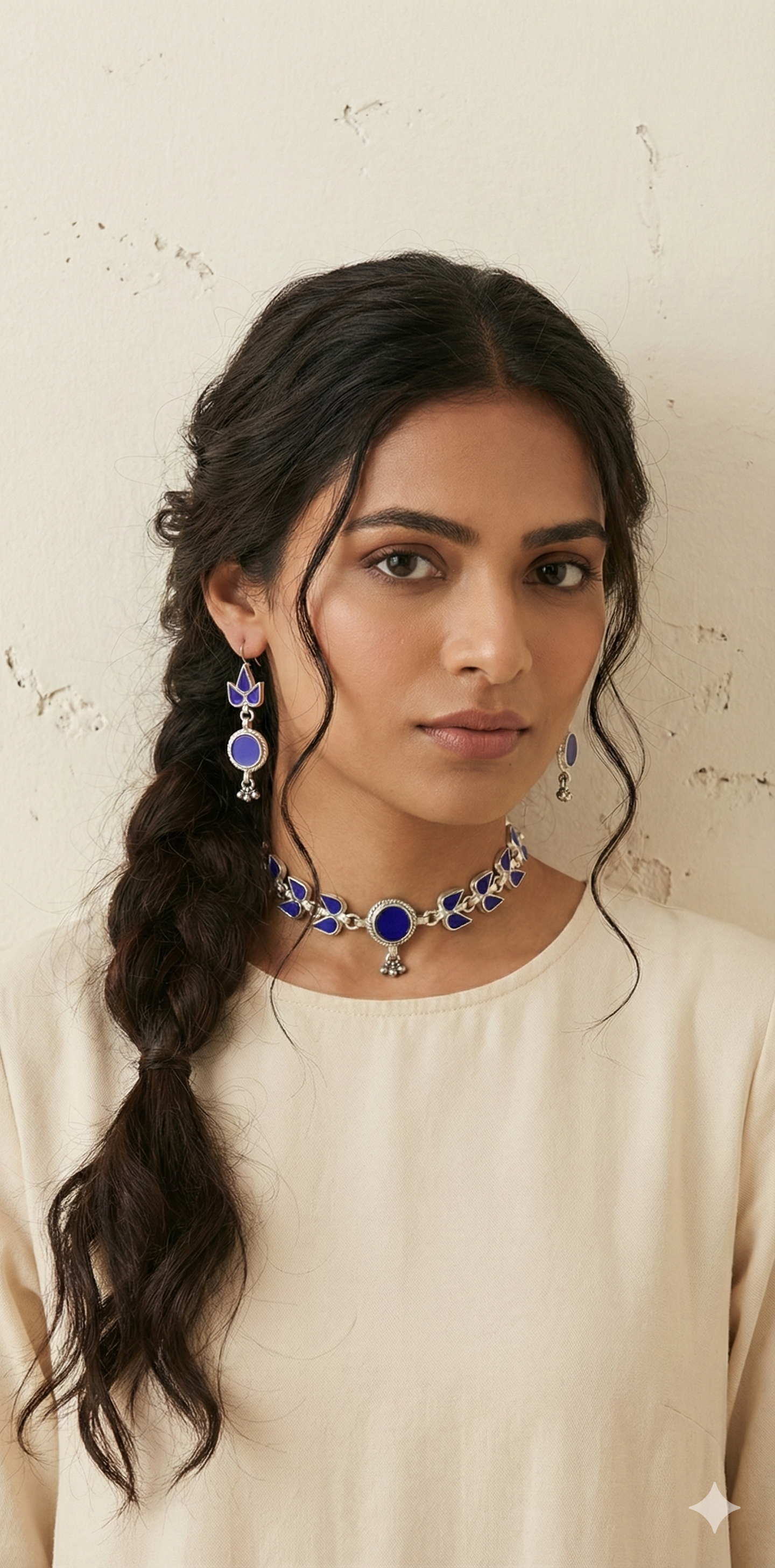 Indian glass choker with earring