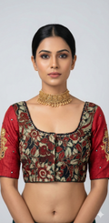 Cotton blouse with mirror work