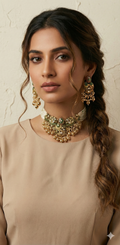Designer replica Necklace with mint green stone and earring
