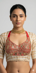 Gold and red 2 in one masaba style blouse