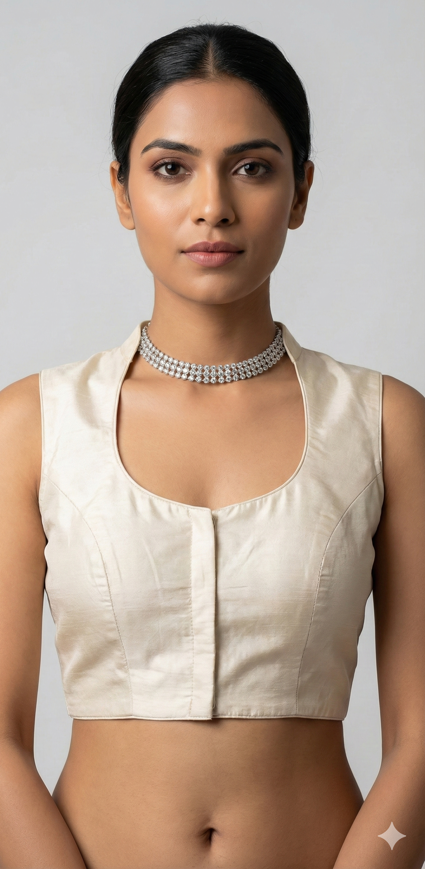 Off white modal silk blouse