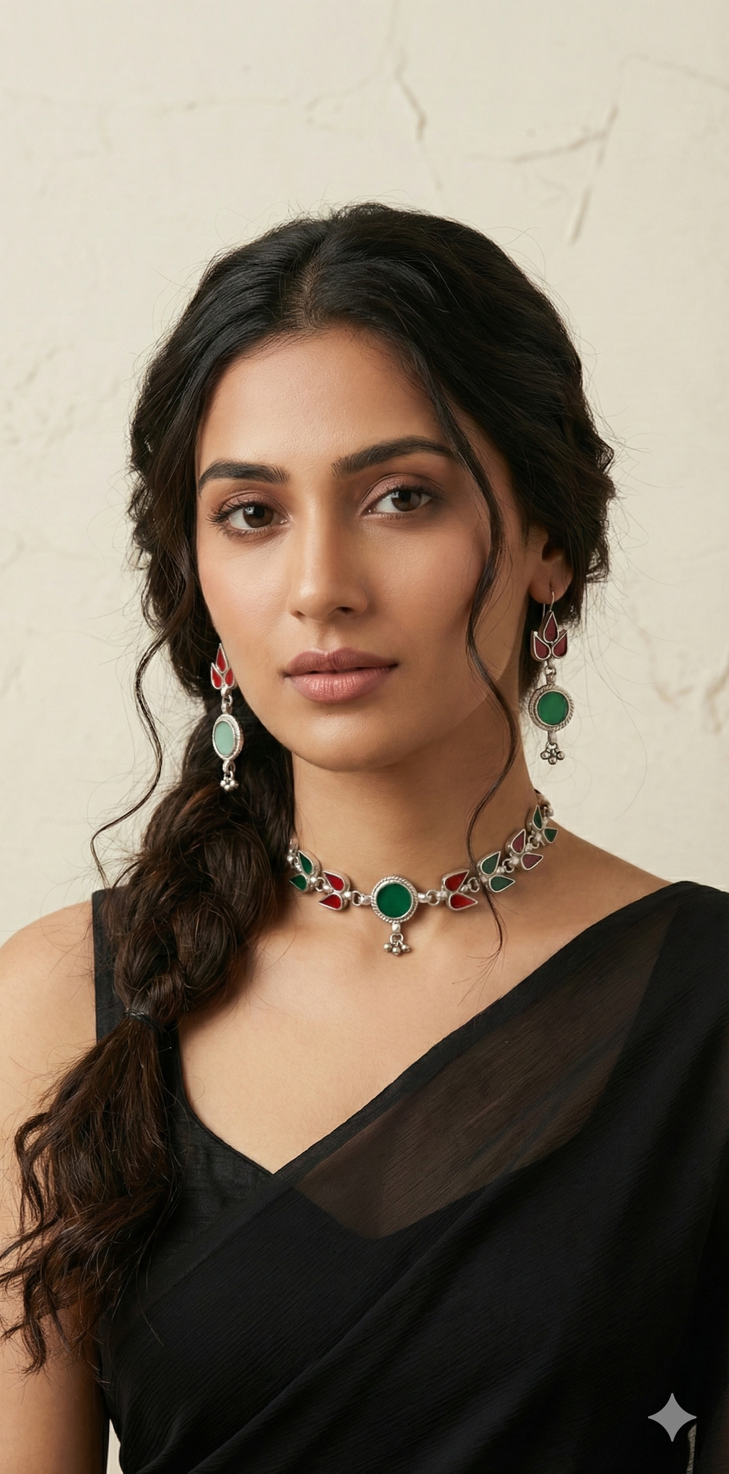 Indian glass choker with earring