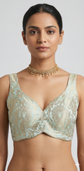 Pista green banarsi brocade blouse