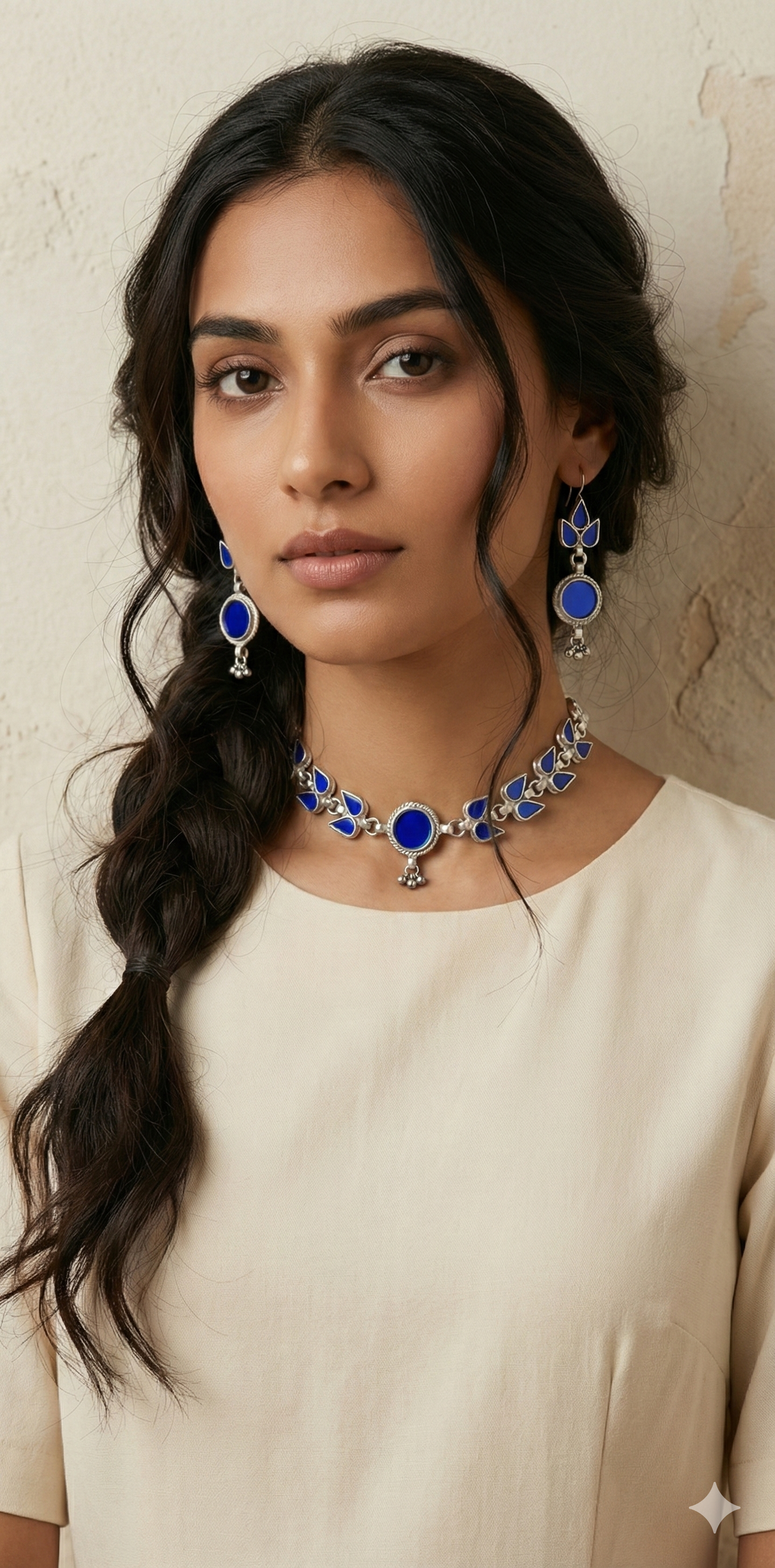 Indian glass choker with earring