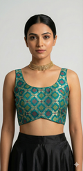 Green brocade blouse