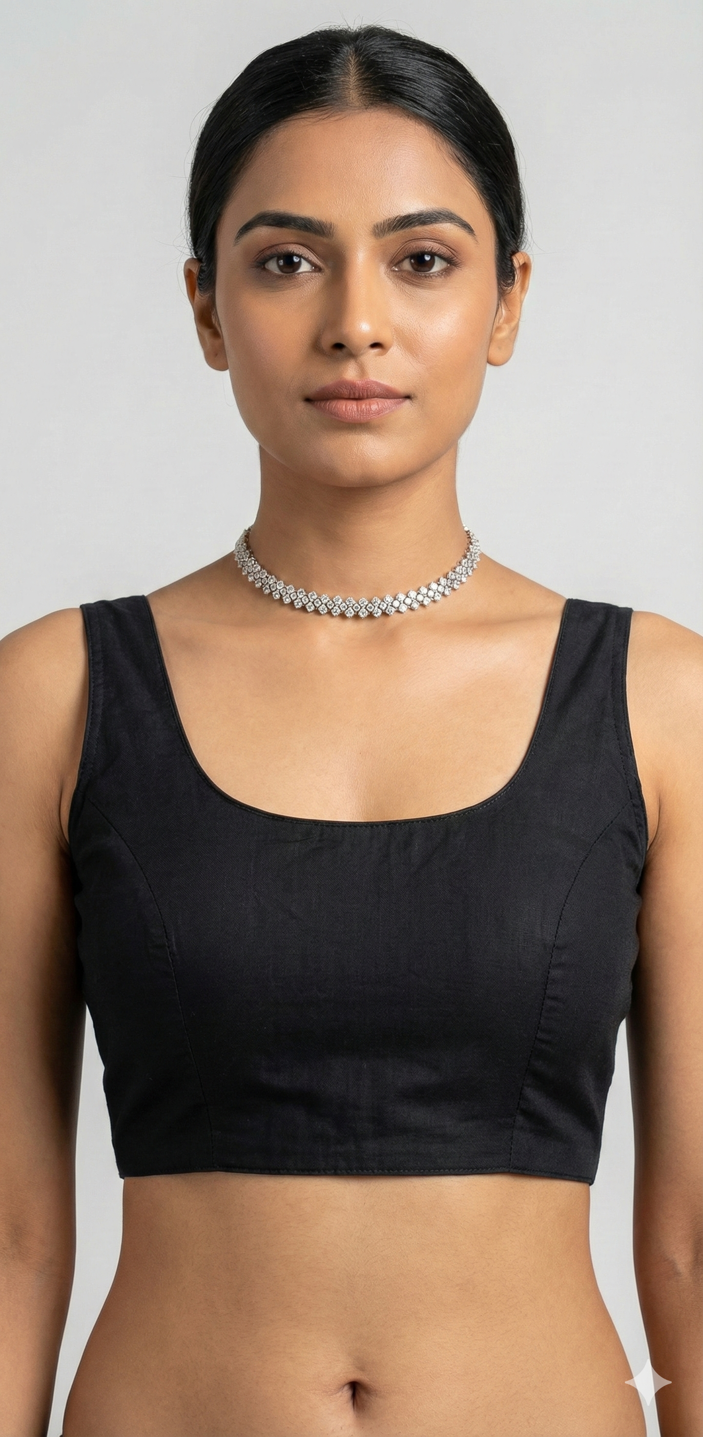 Black sleevesless blouse