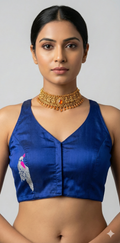 Navy blue silk blouse