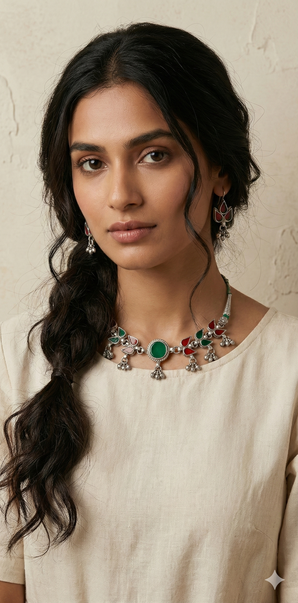 Indian glass choker with earring