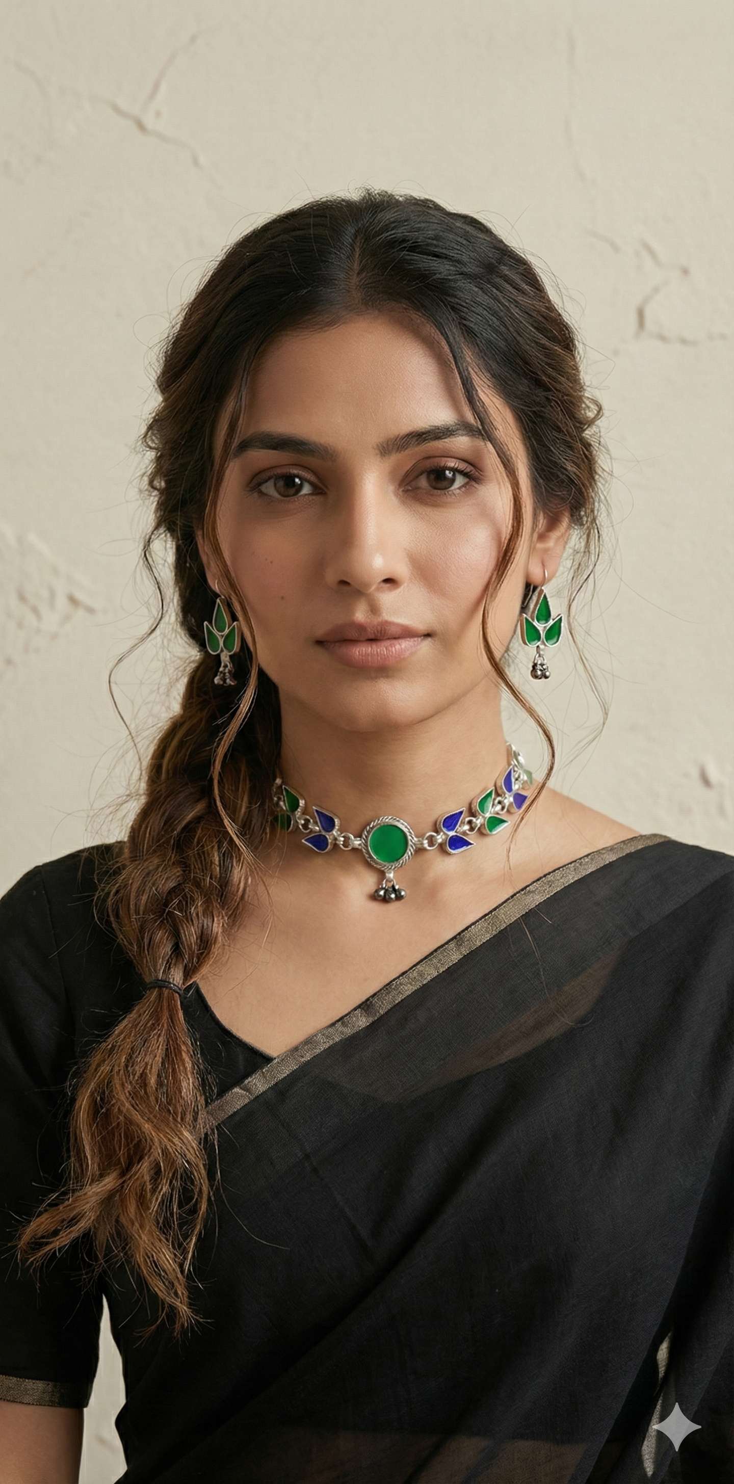 Indian glass choker with earring