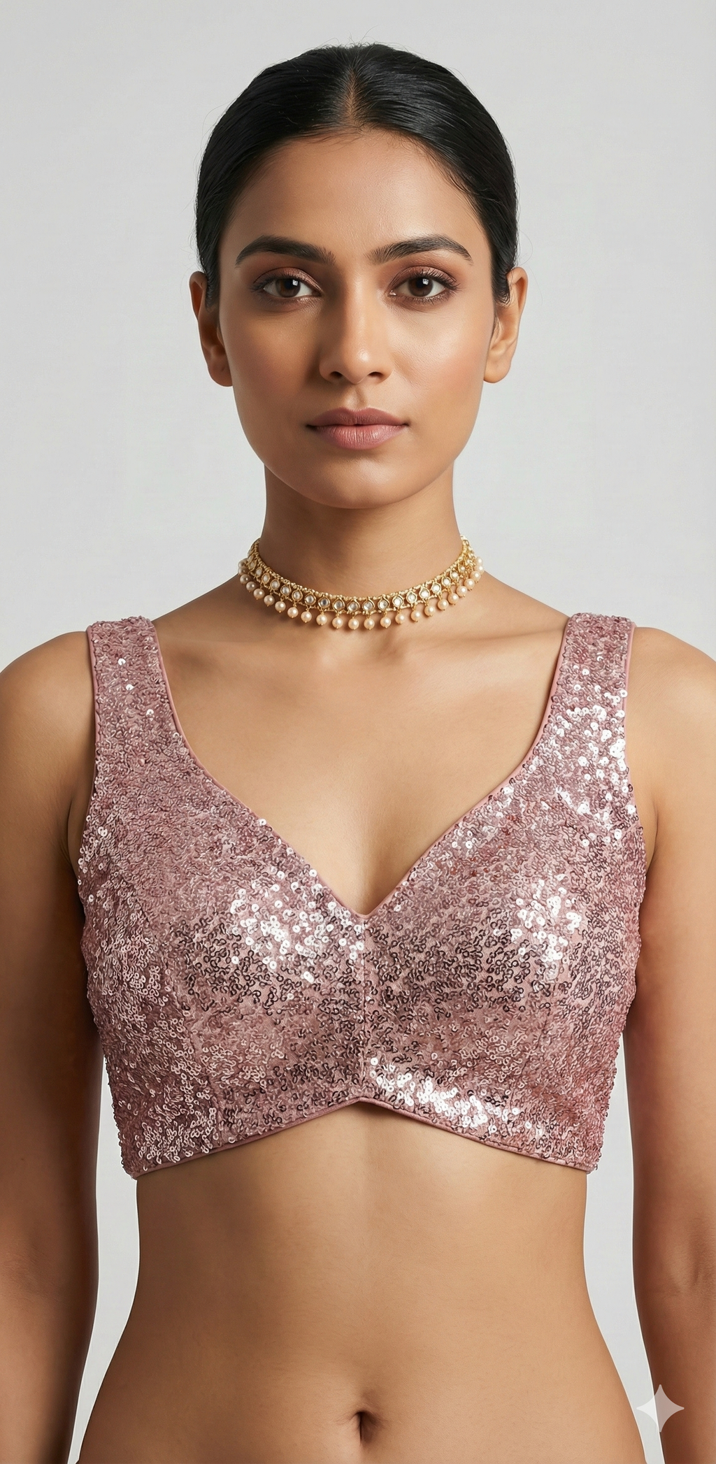 Rose gold sequins blouse