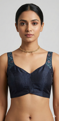 Black row silk blouse