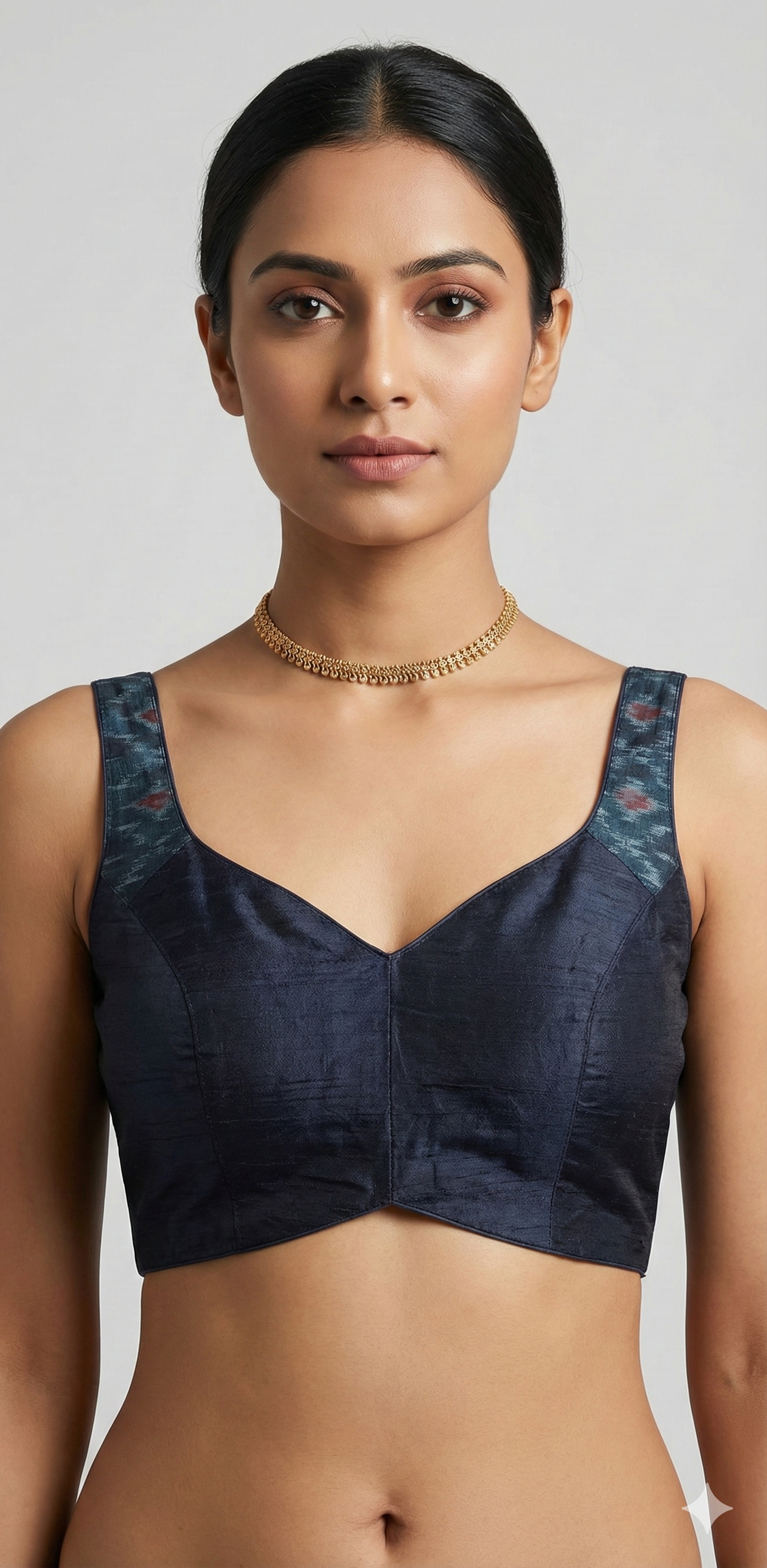 Black row silk blouse