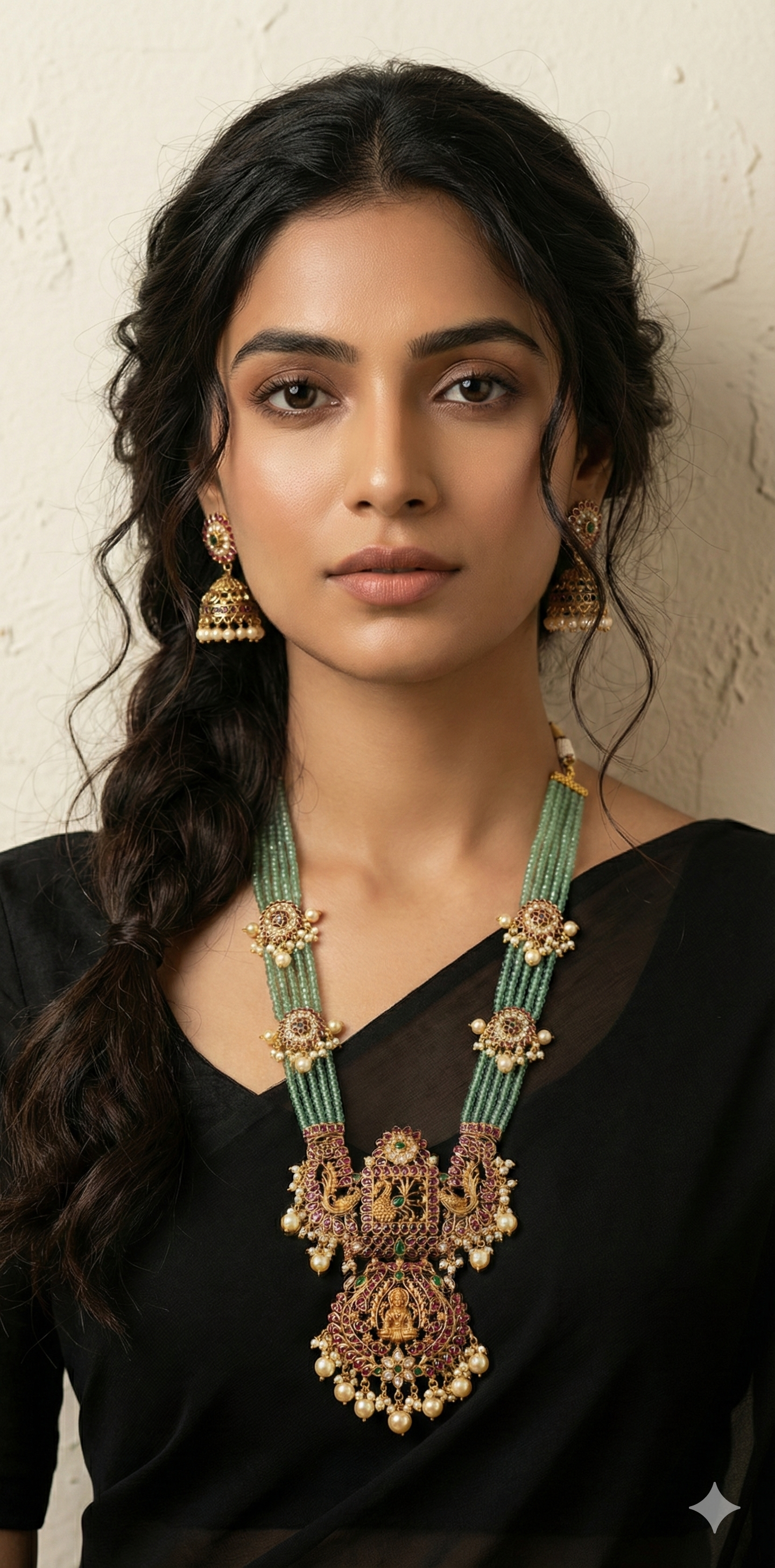 Long necklace with earring