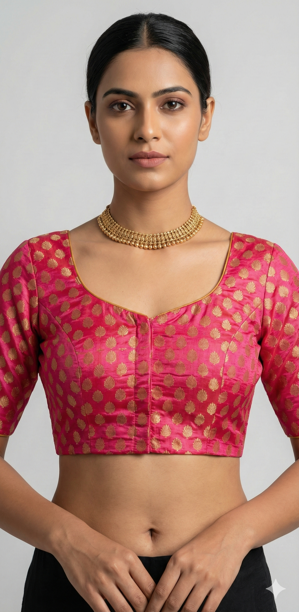 Peach brocade blouse