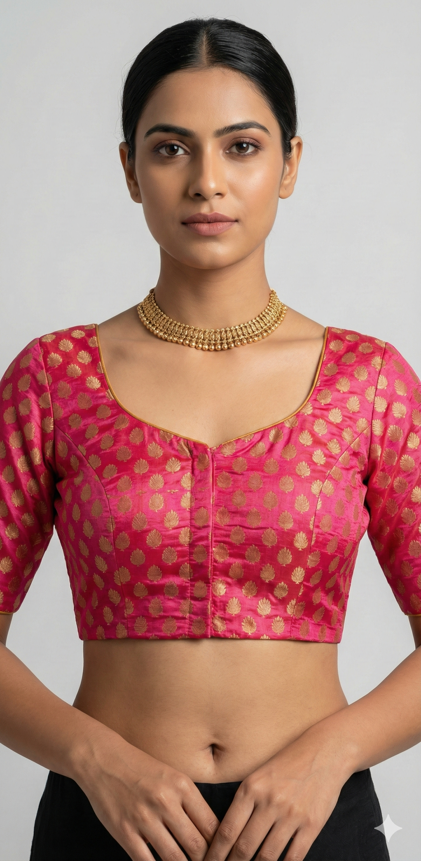 Peach brocade blouse