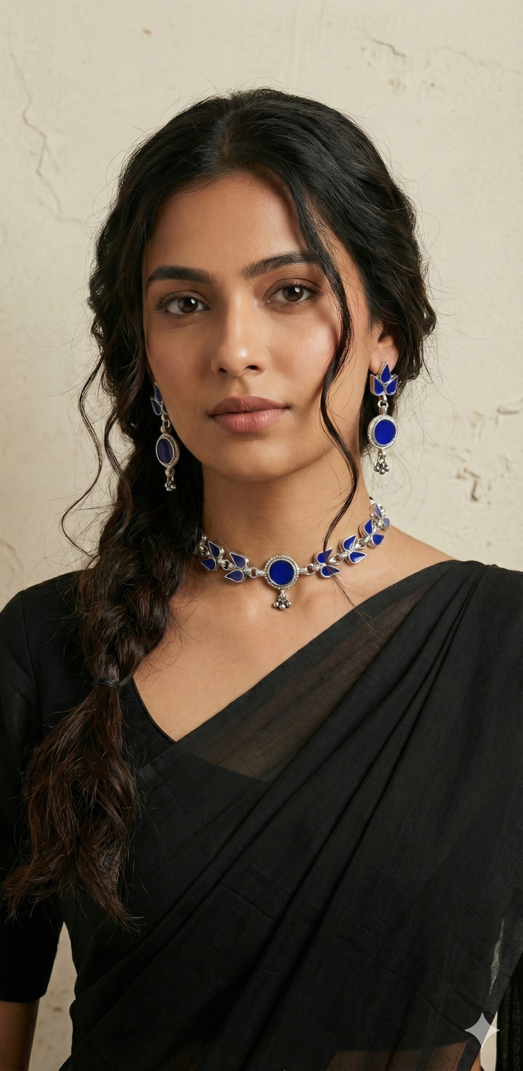 Indian glass choker with earring
