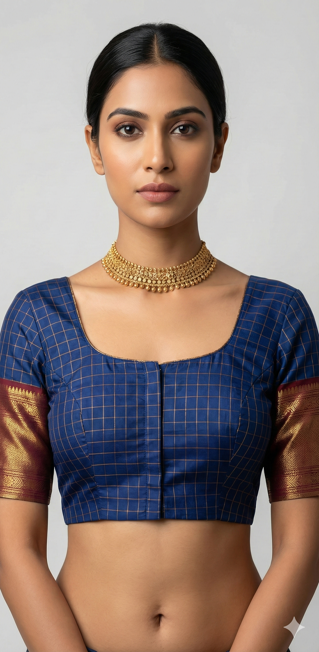 Navy blue narayanpettu blouse