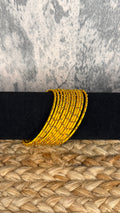 Yellow thread bangle set (12 number)- 2.6
