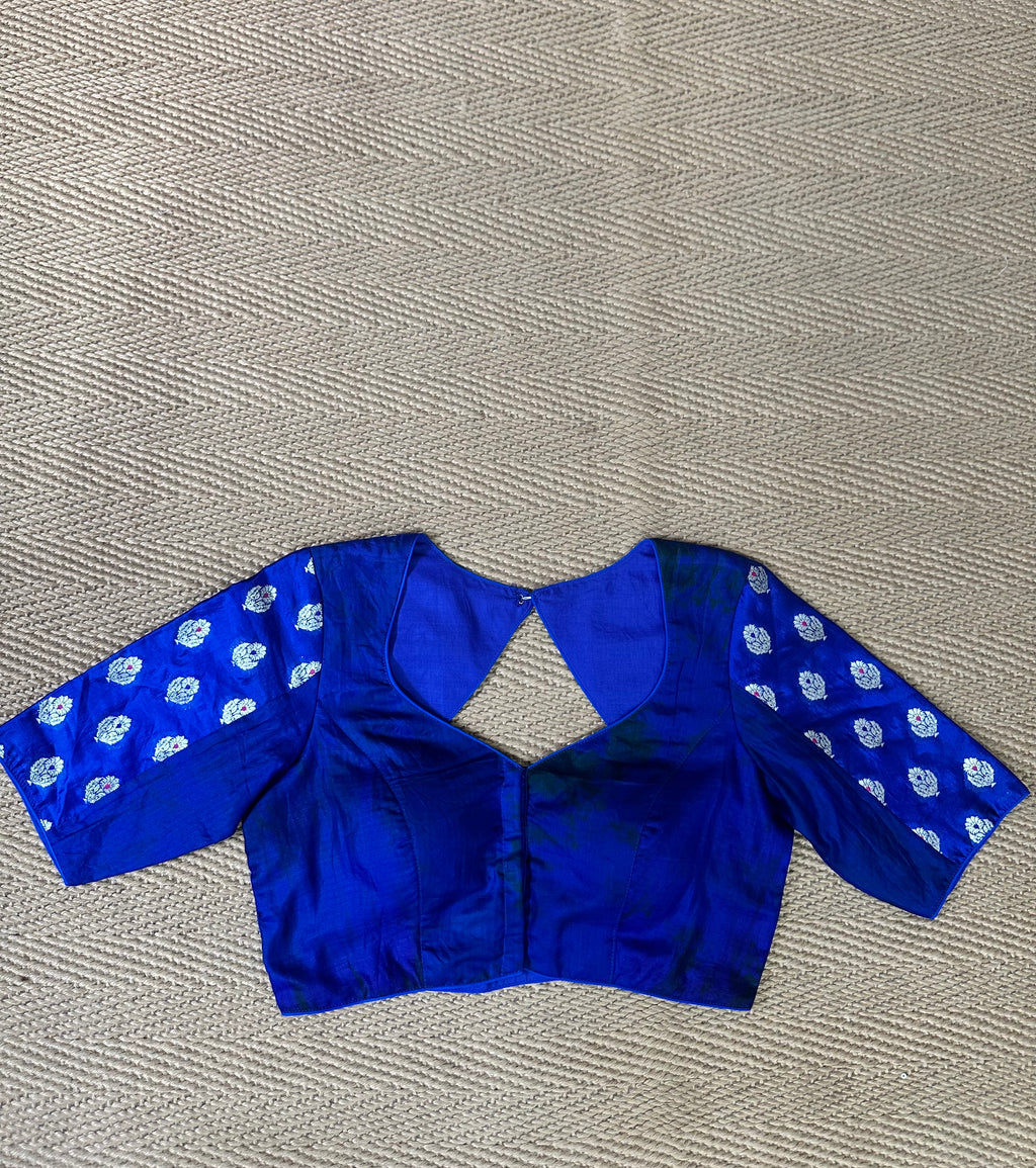 Blue silk blouse