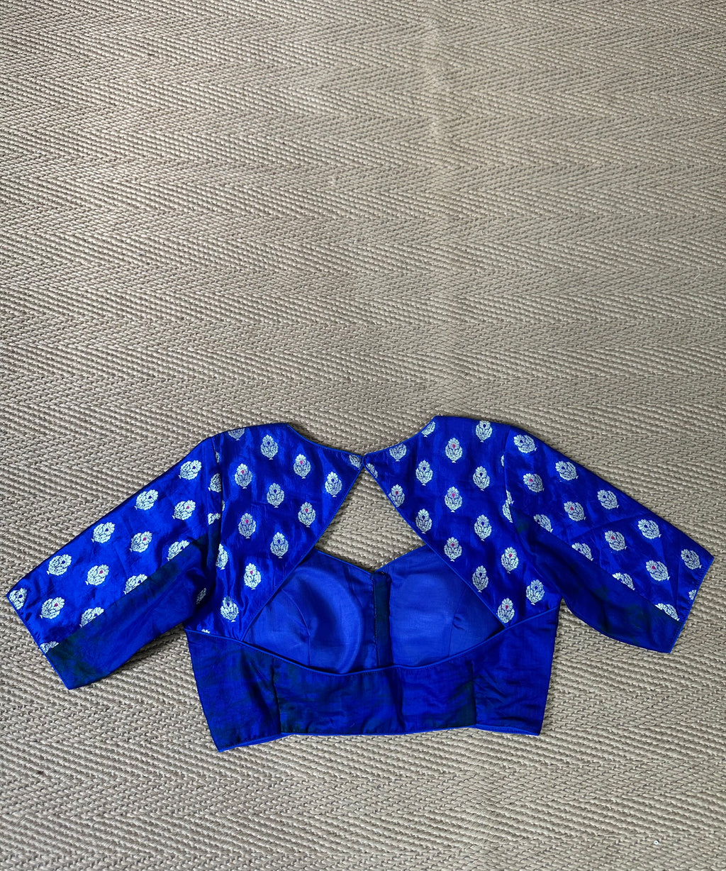 Blue silk blouse