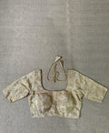 Gold tissue silk blouse with bead work