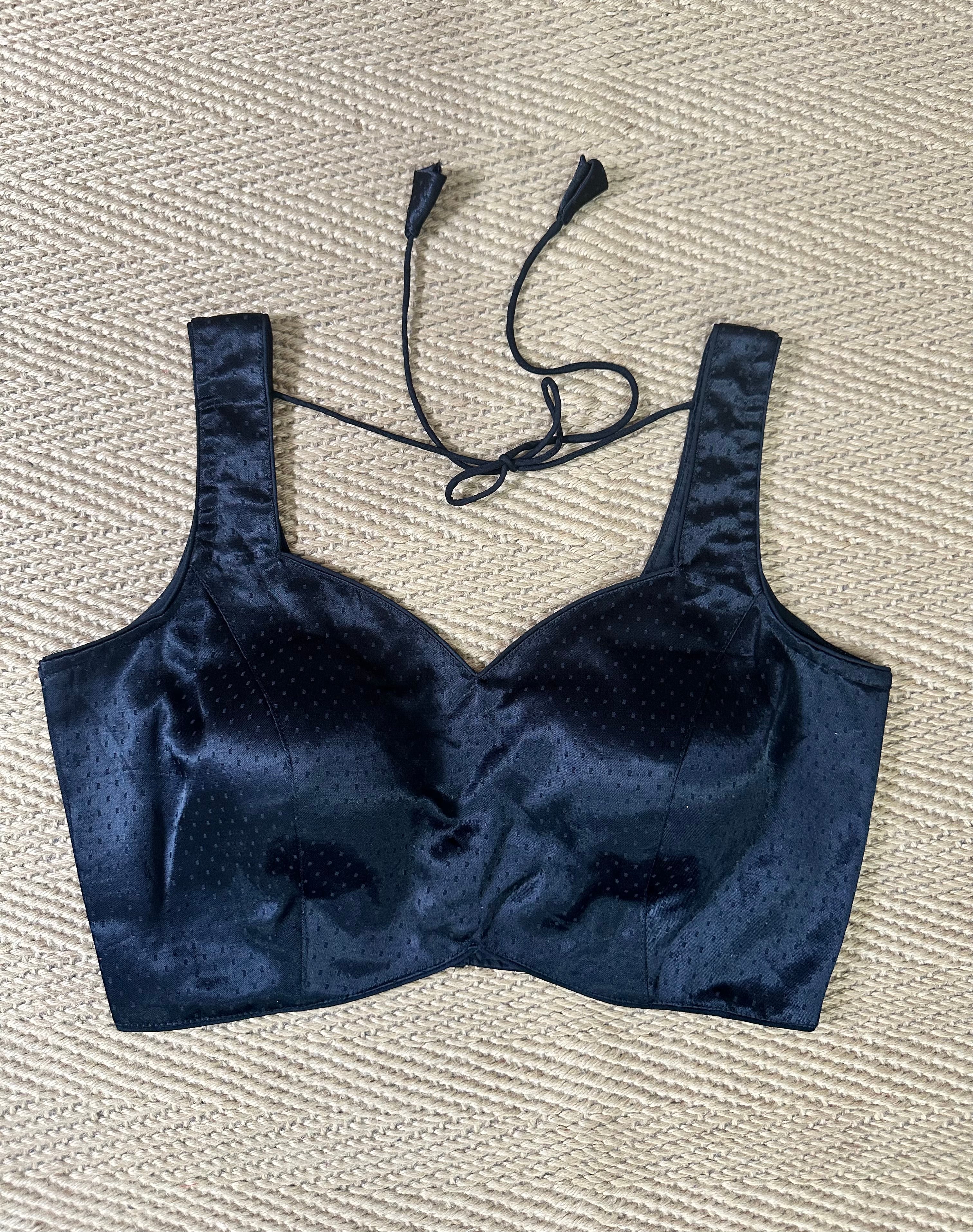 Black mushru silk blouse