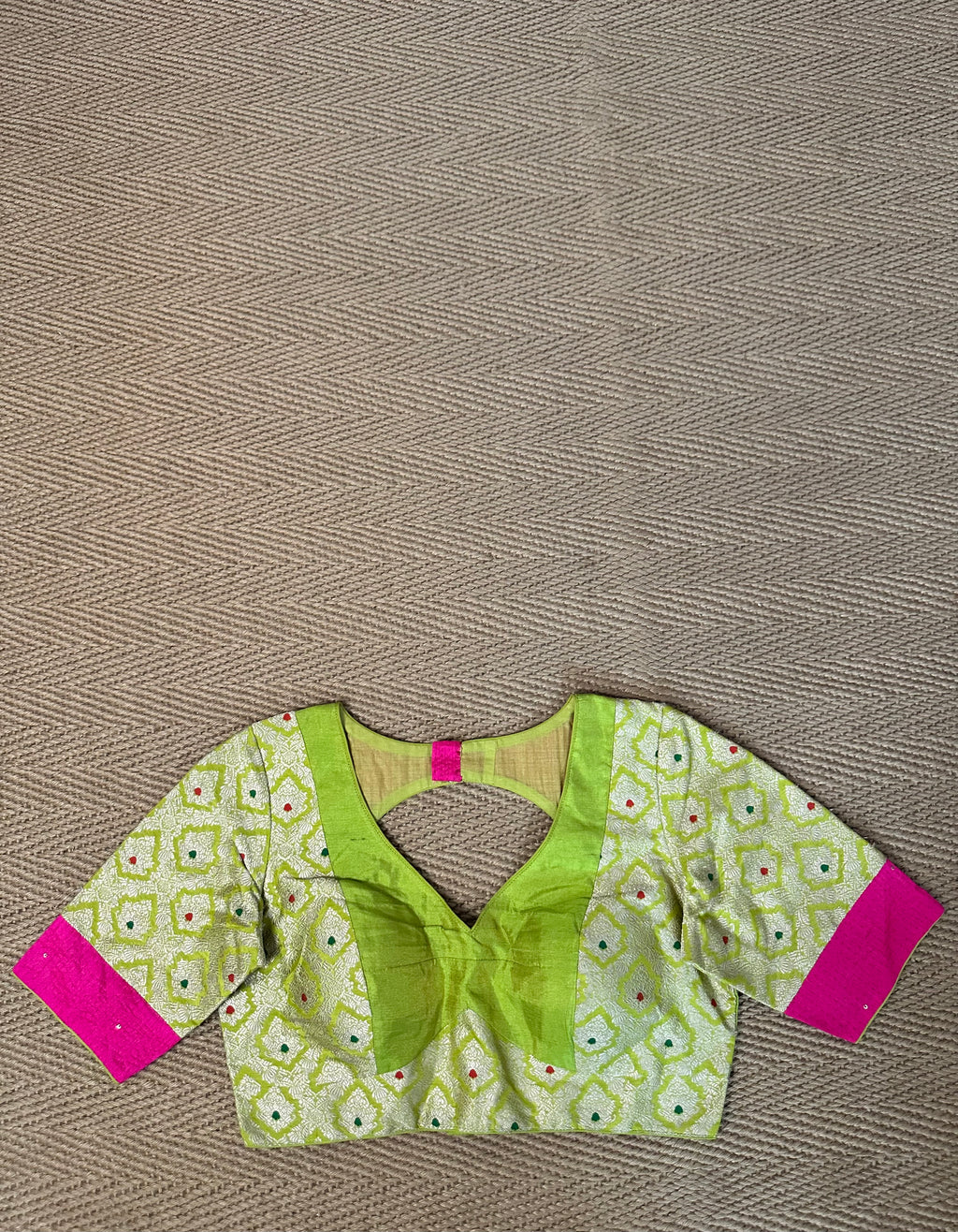Light green silk brocade blouse