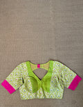 Light green silk brocade blouse