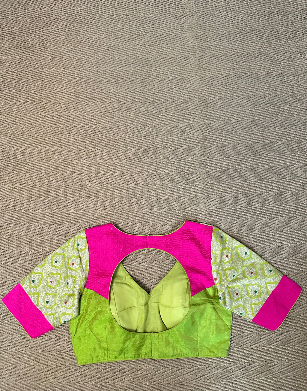 Light green silk brocade blouse