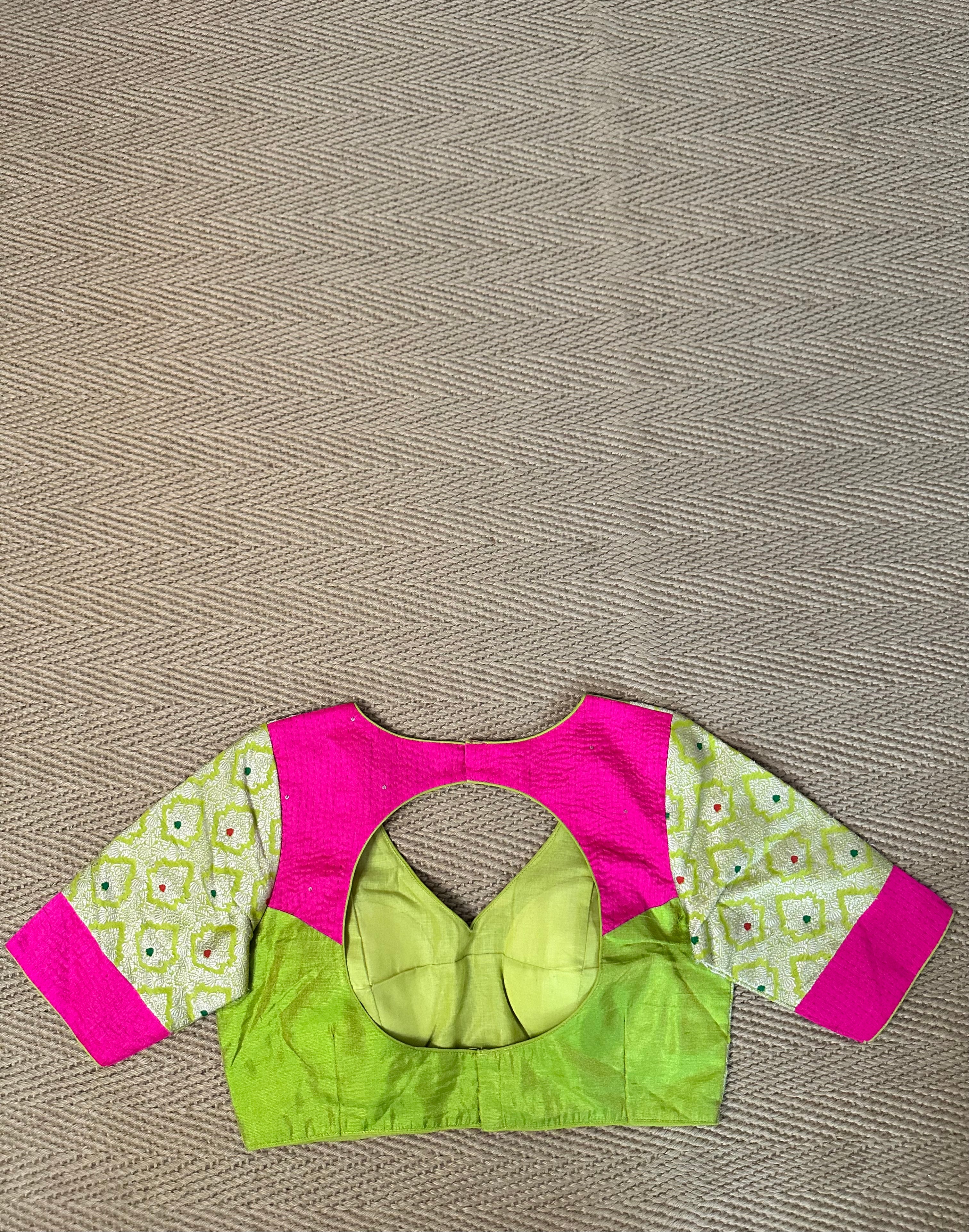 Light green silk brocade blouse