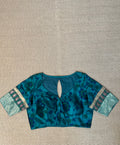 Peacock green silk blouse