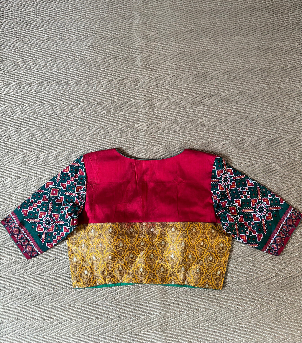 Green silk blouse