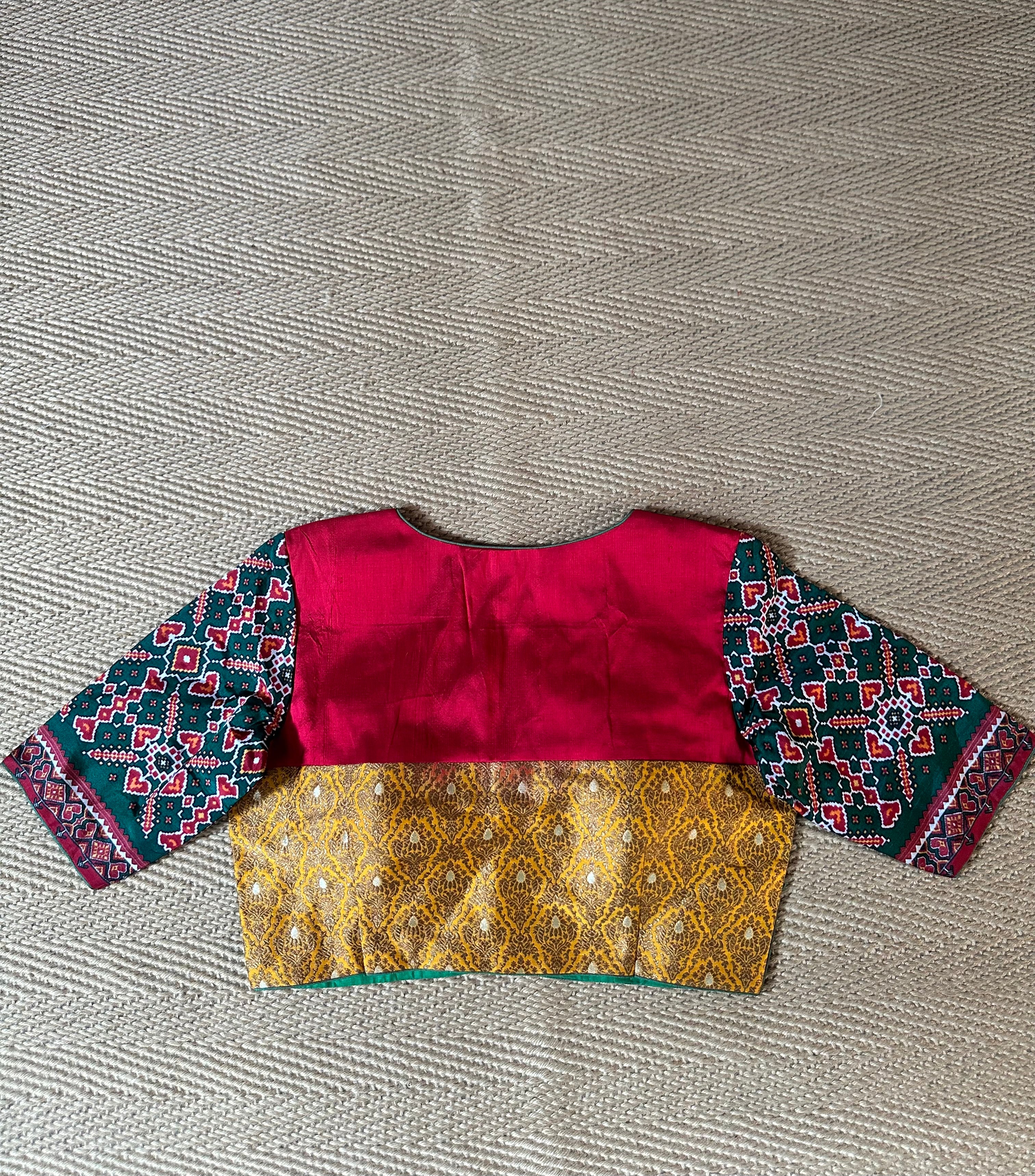 Green silk blouse