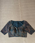 Green cotton ajrak handblock printed blouse