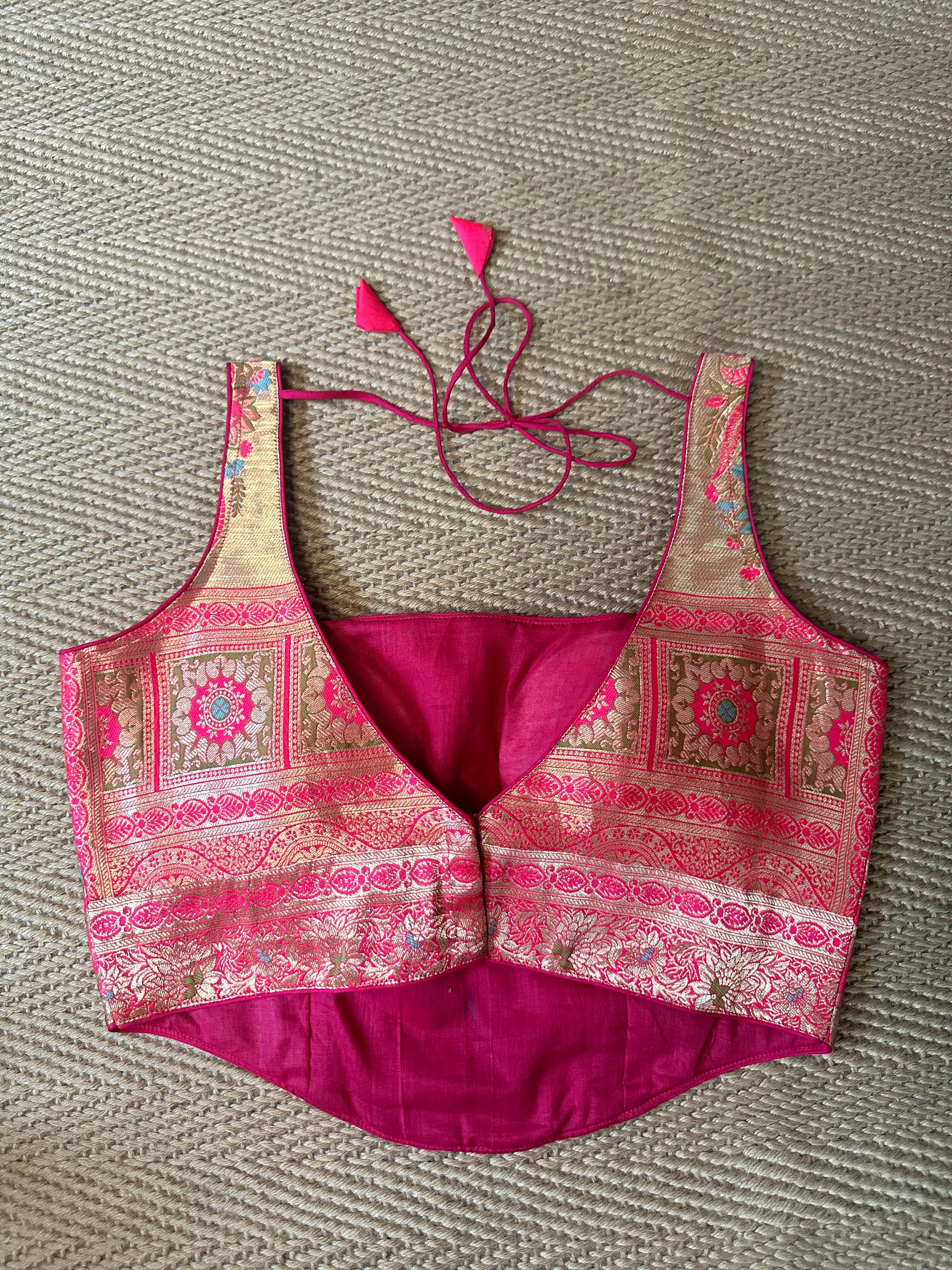 Peach brocade corset