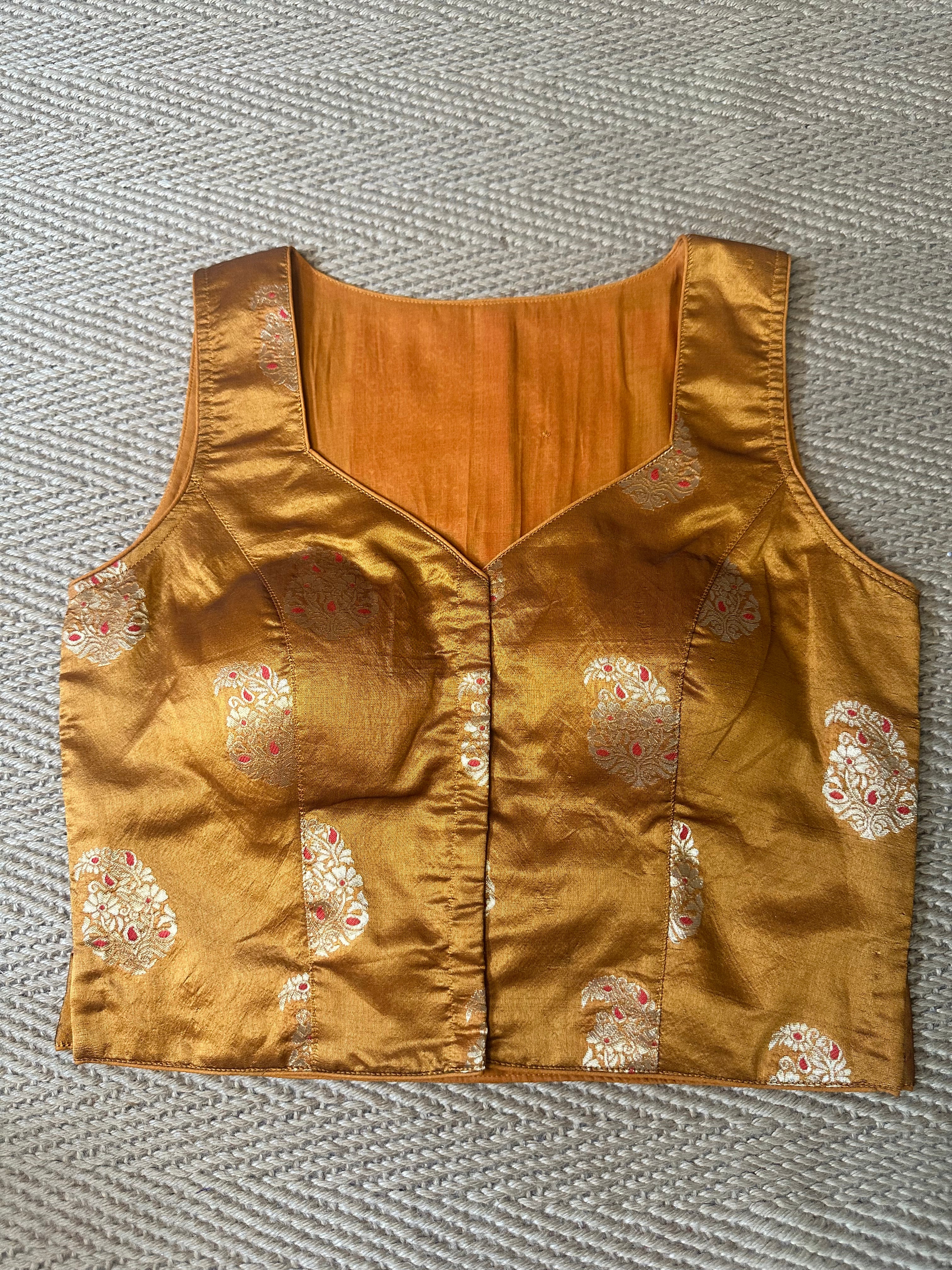 Mustard yellow silk long blouse