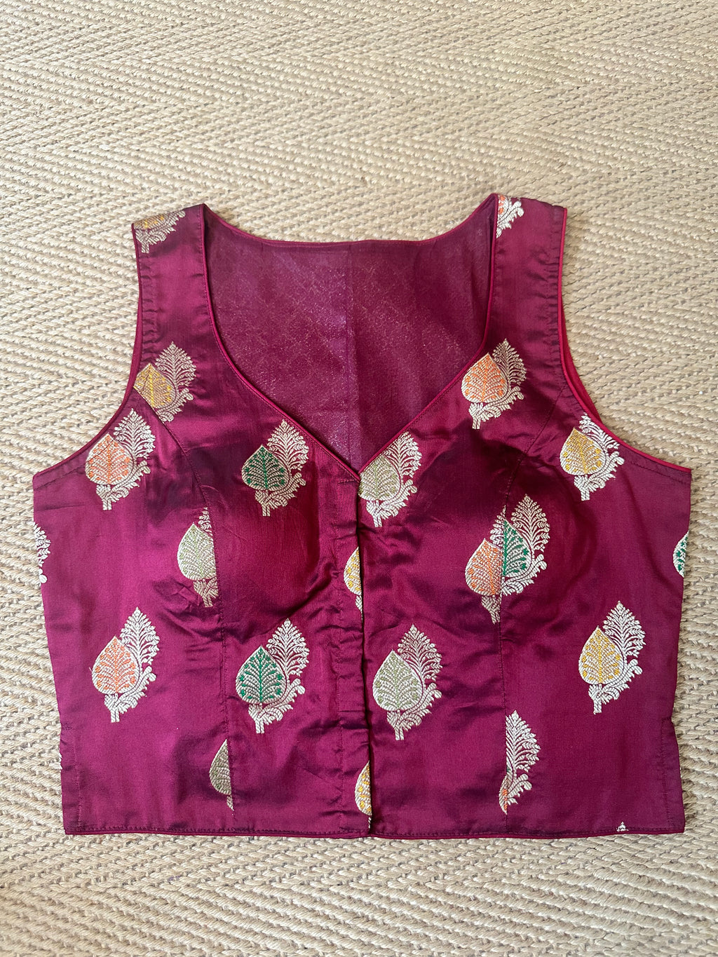 Marron silk long blouse