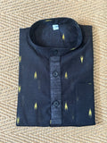Black cotton silk short kurta