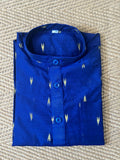 Blue cotton silk short kurta