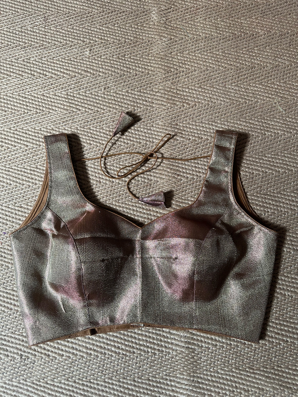 Copper tissue blouse