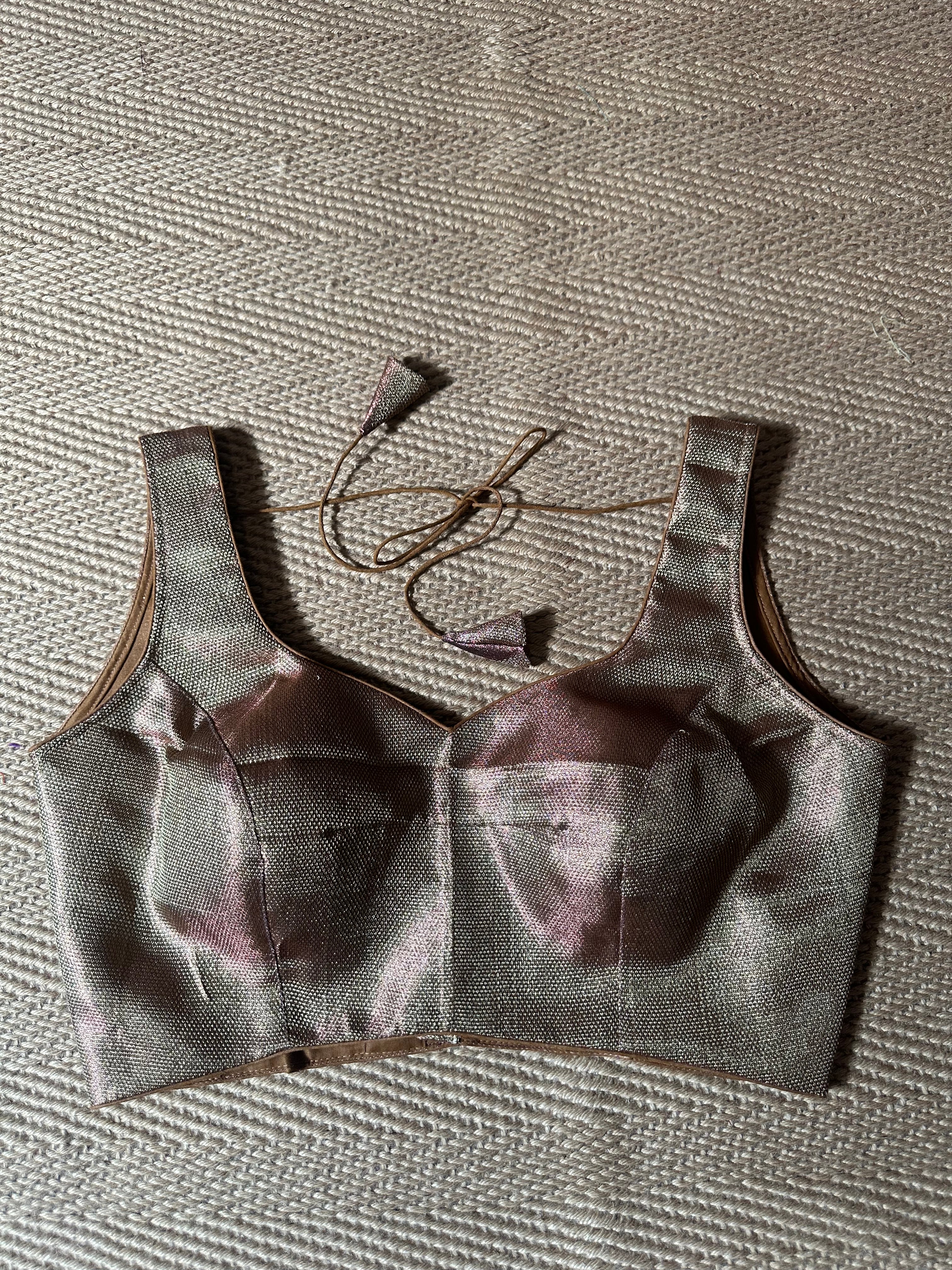 Copper tissue blouse