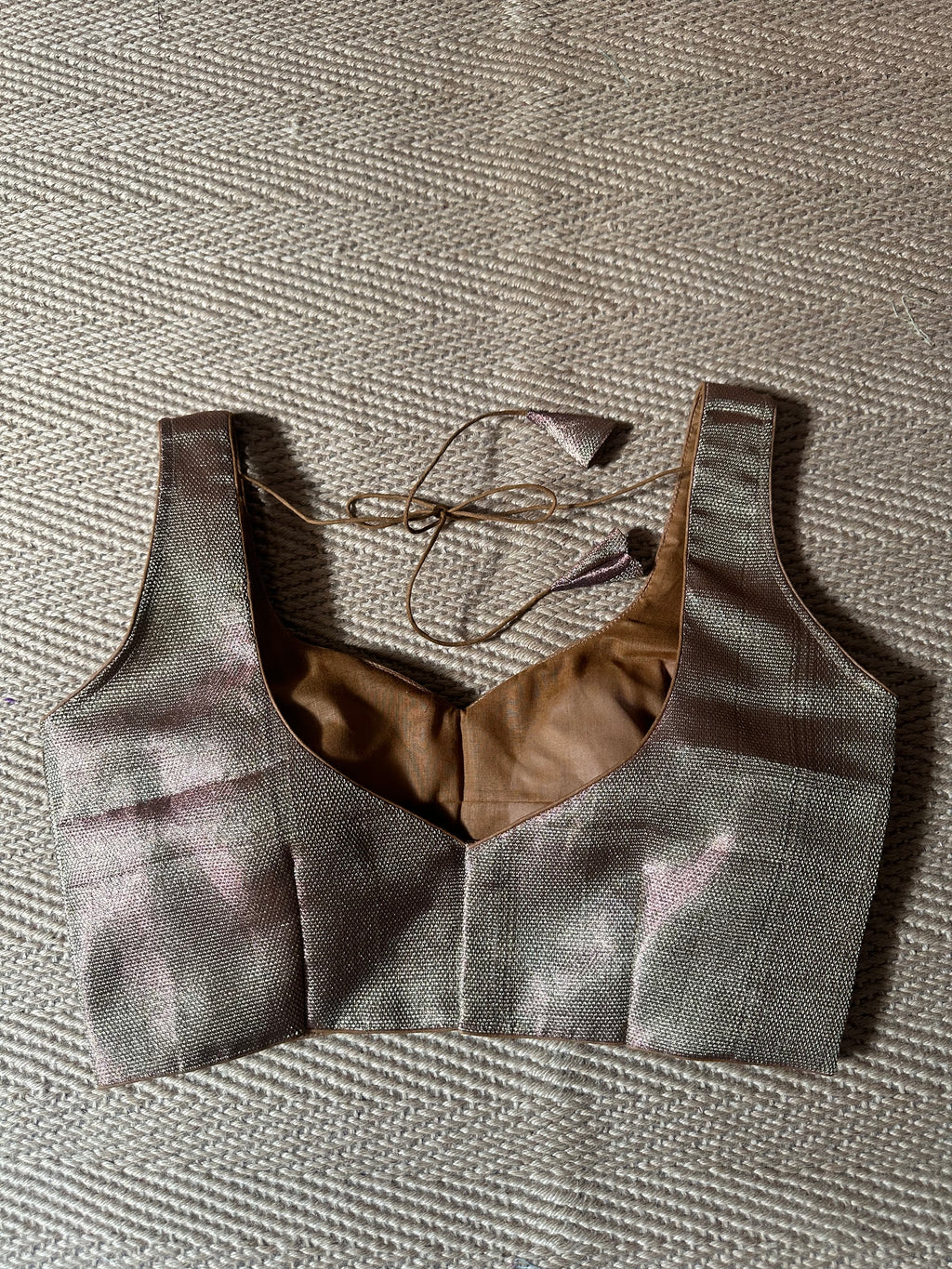 Copper tissue blouse
