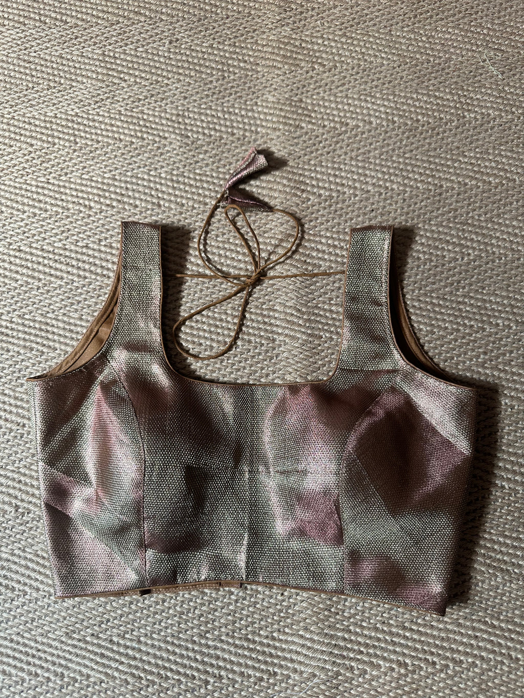 Copper tissue blouse